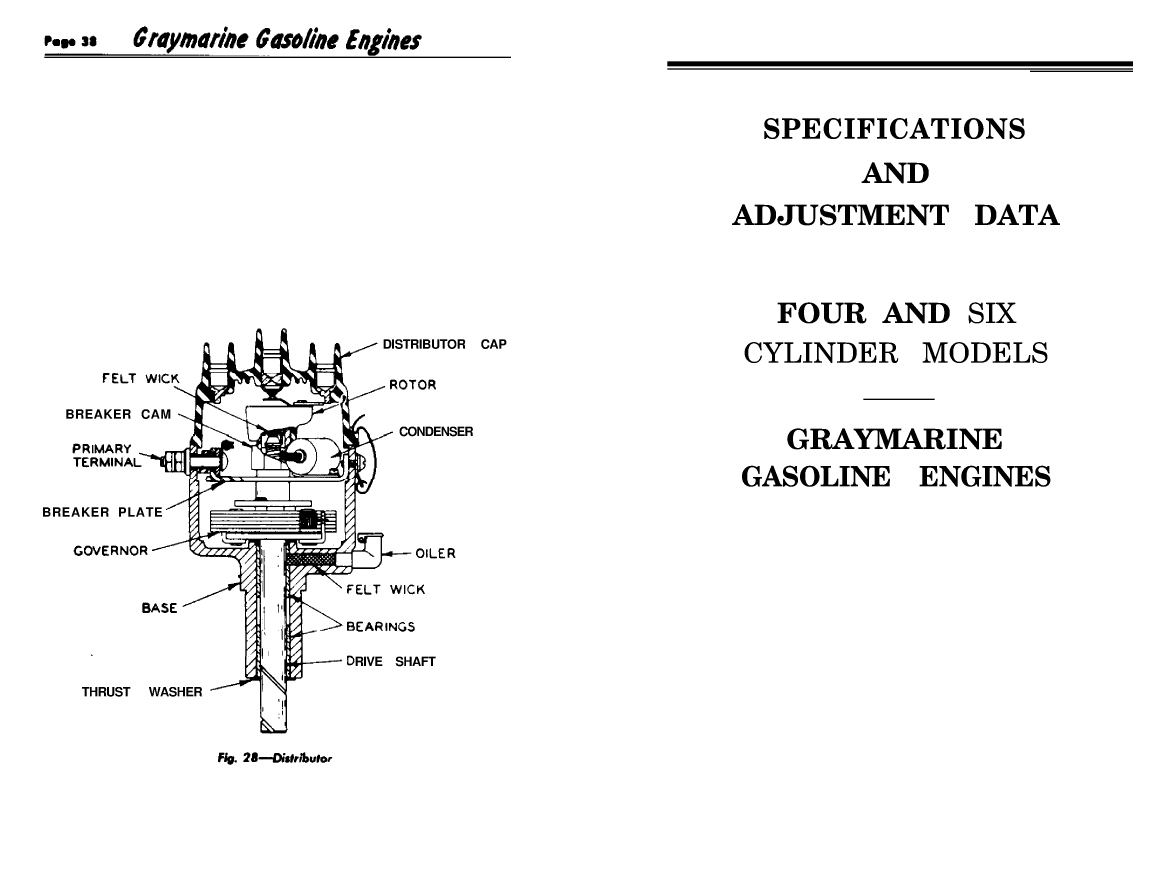' Gray Marine Manual 4 And 6 Cyclinder Engines (1938 1958 Models)'