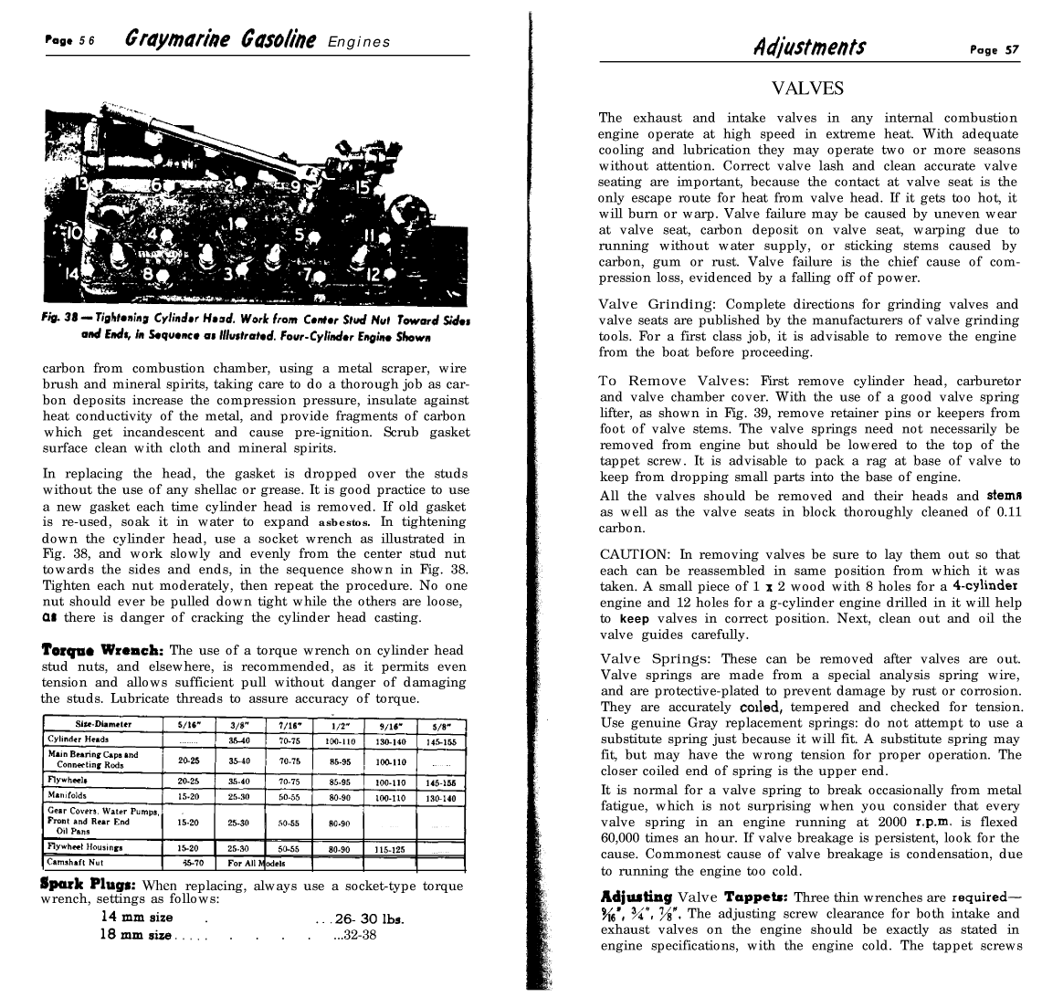' Gray Marine Manual 4 And 6 Cyclinder Engines (1938 1958 Models)'
