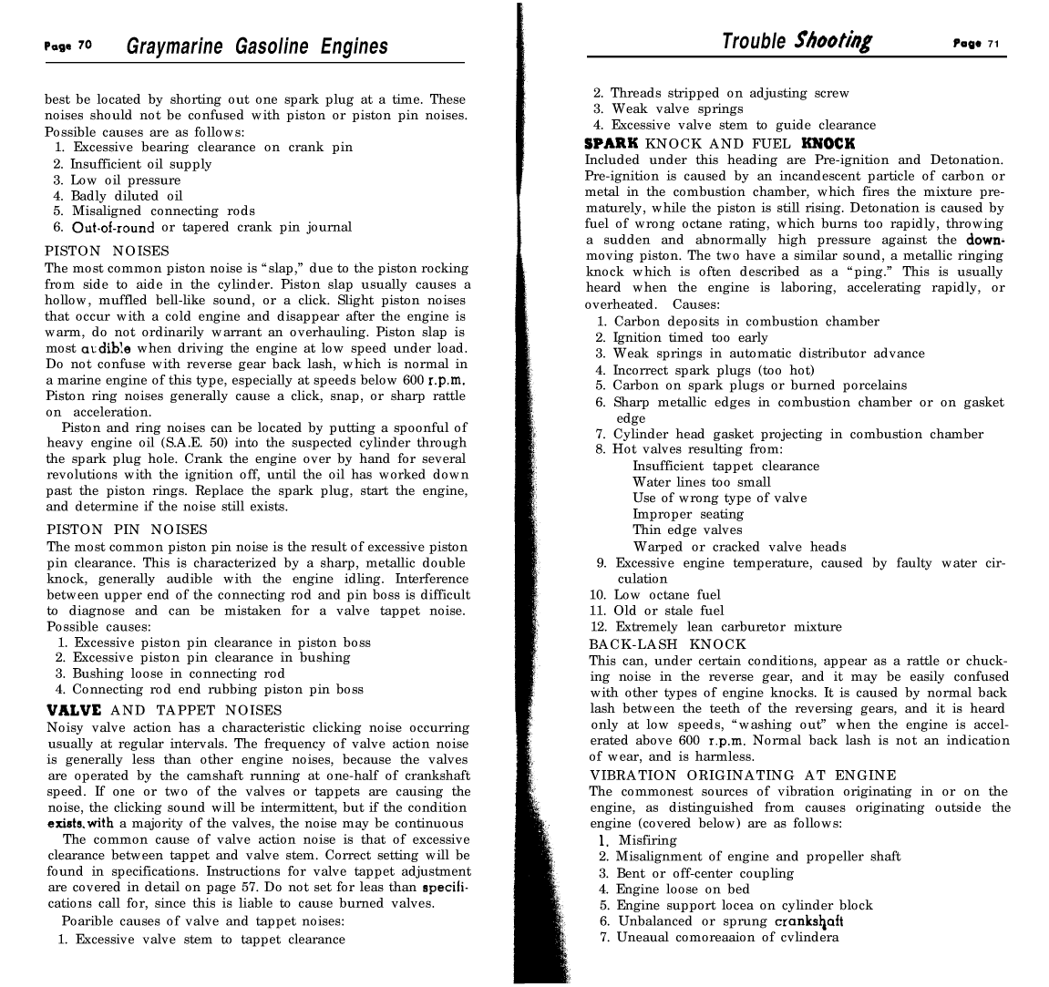 ' Gray Marine Manual 4 And 6 Cyclinder Engines (1938 1958 Models)'