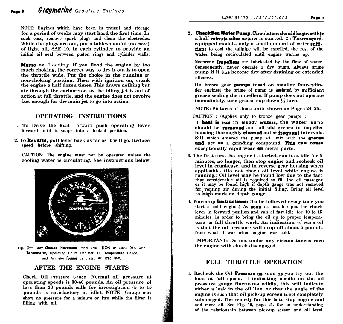 ' Gray Marine Manual 4 And 6 Cyclinder Engines (1938 1958 Models)'