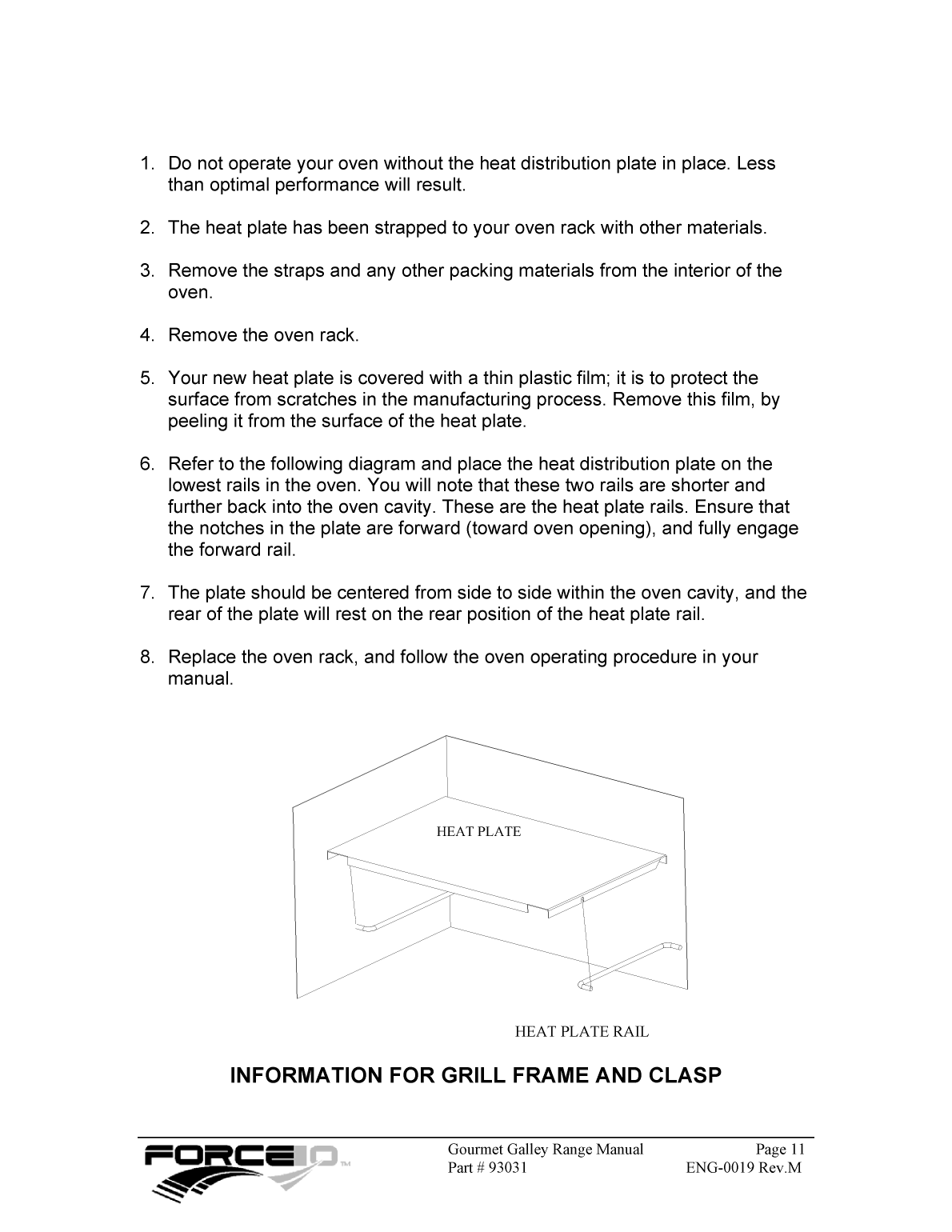 Force10 Gourmet Galley Range Manual