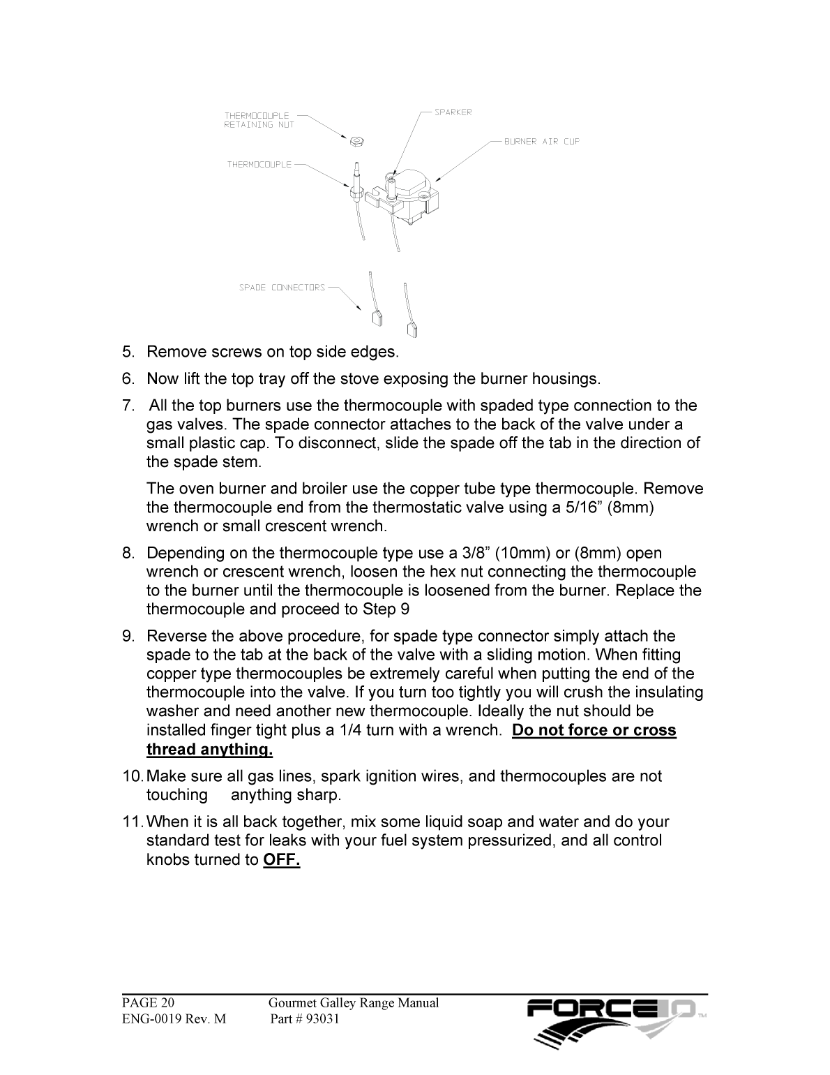 Force10 Gourmet Galley Range Manual