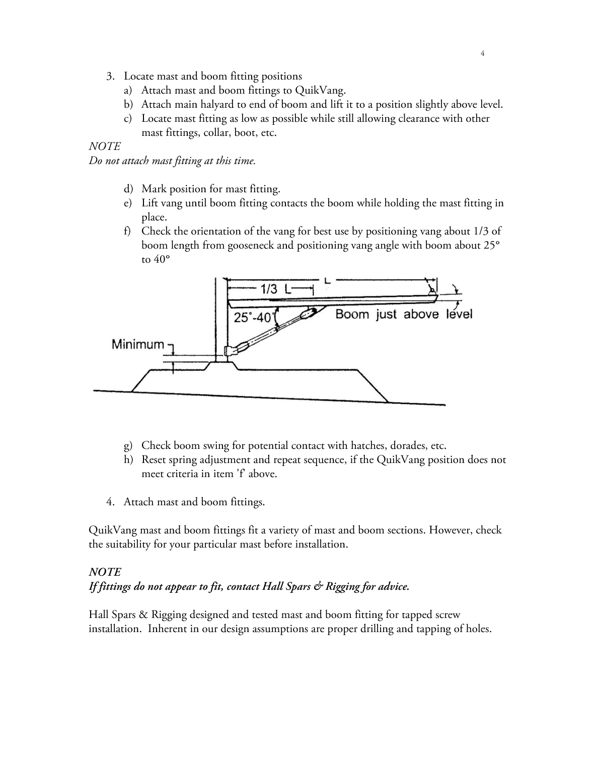 Hall Quik Vang B12 Manual