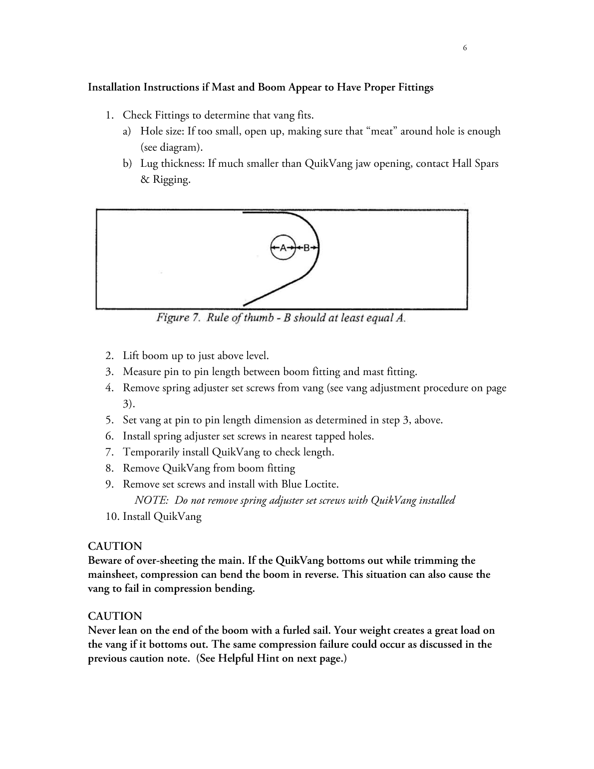 Hall Quik Vang B12 Manual