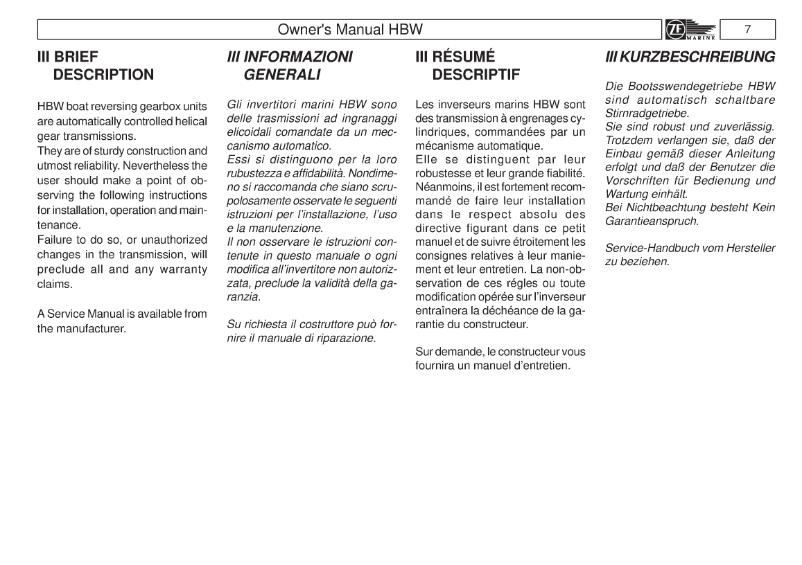 Hbw Transmission Manual