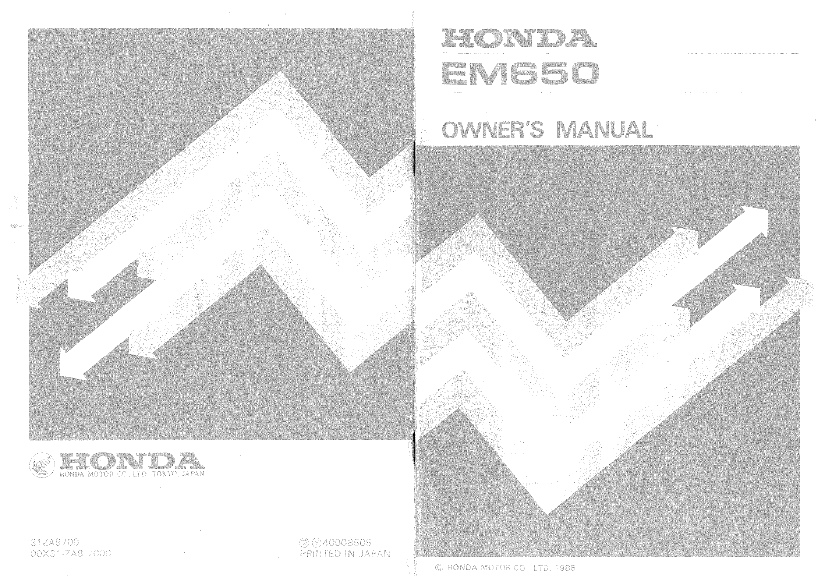 Honda Em650 Generator Owners Manual