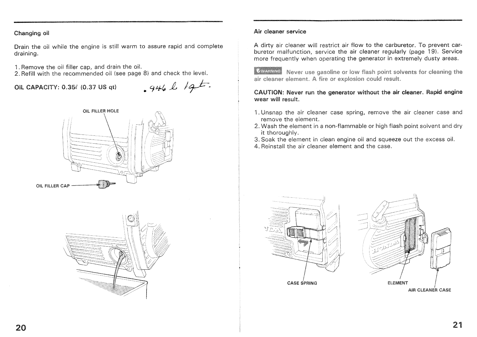 Honda em650 Generator Owners Manual