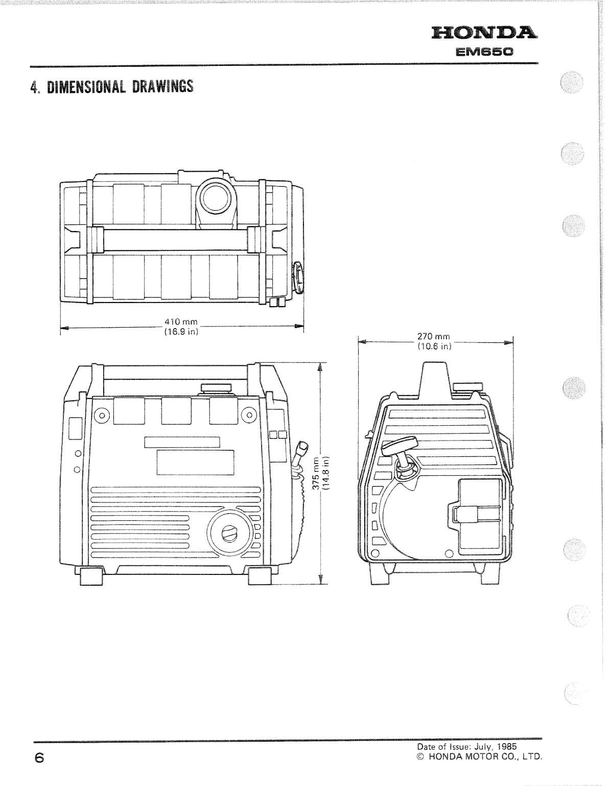 Honda Em650 Generator Shop Manual