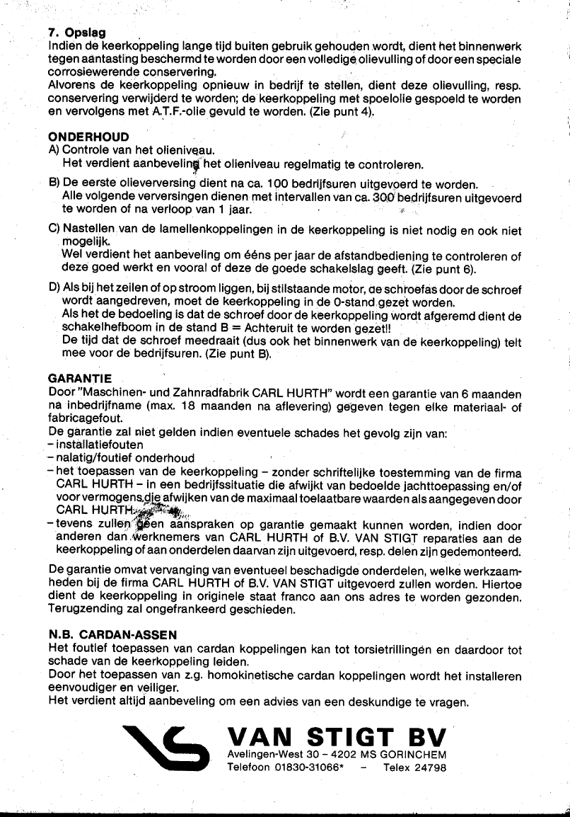 Hurth hbw 50 Installatie Nl