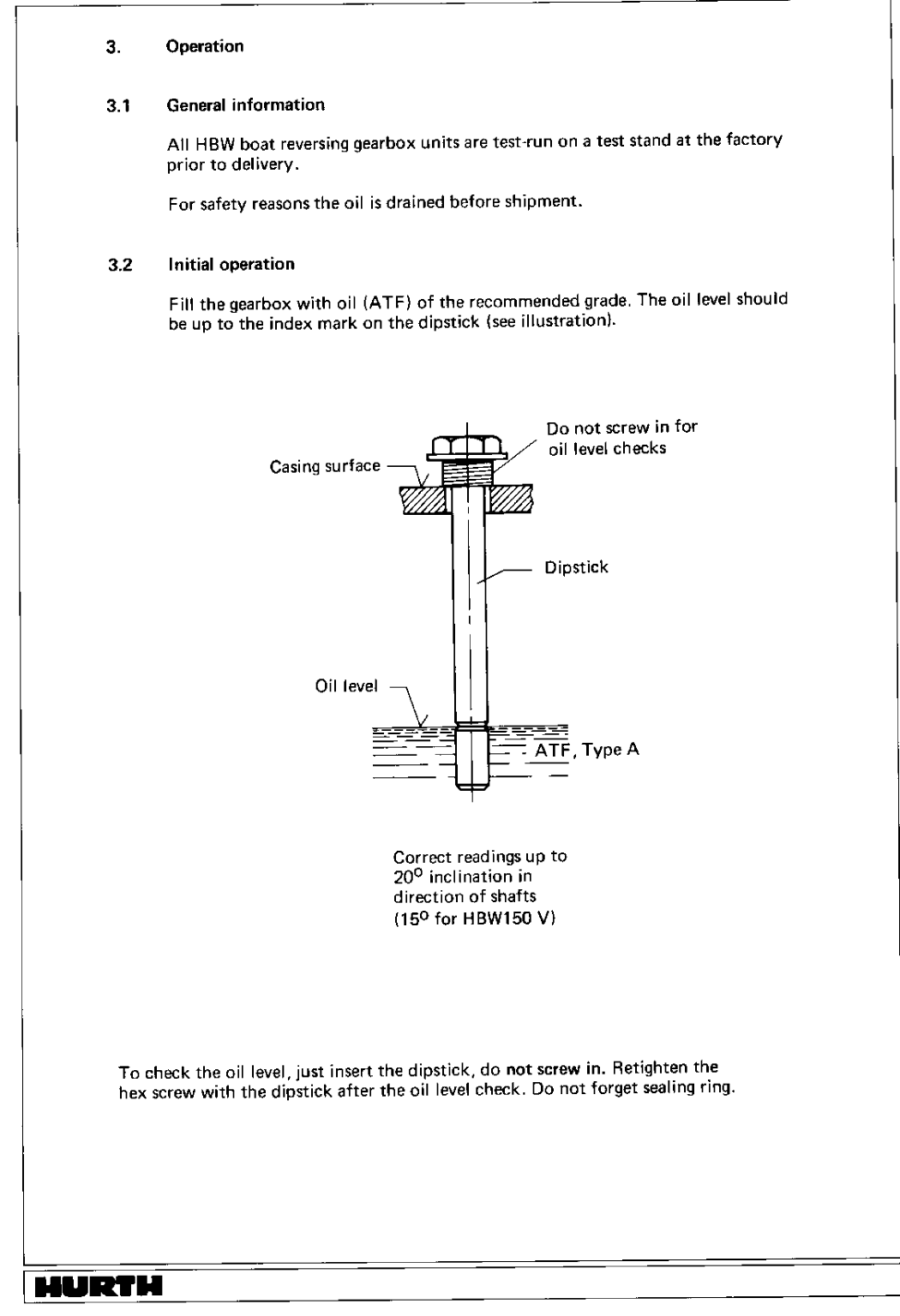 Hurth Transmission Operating