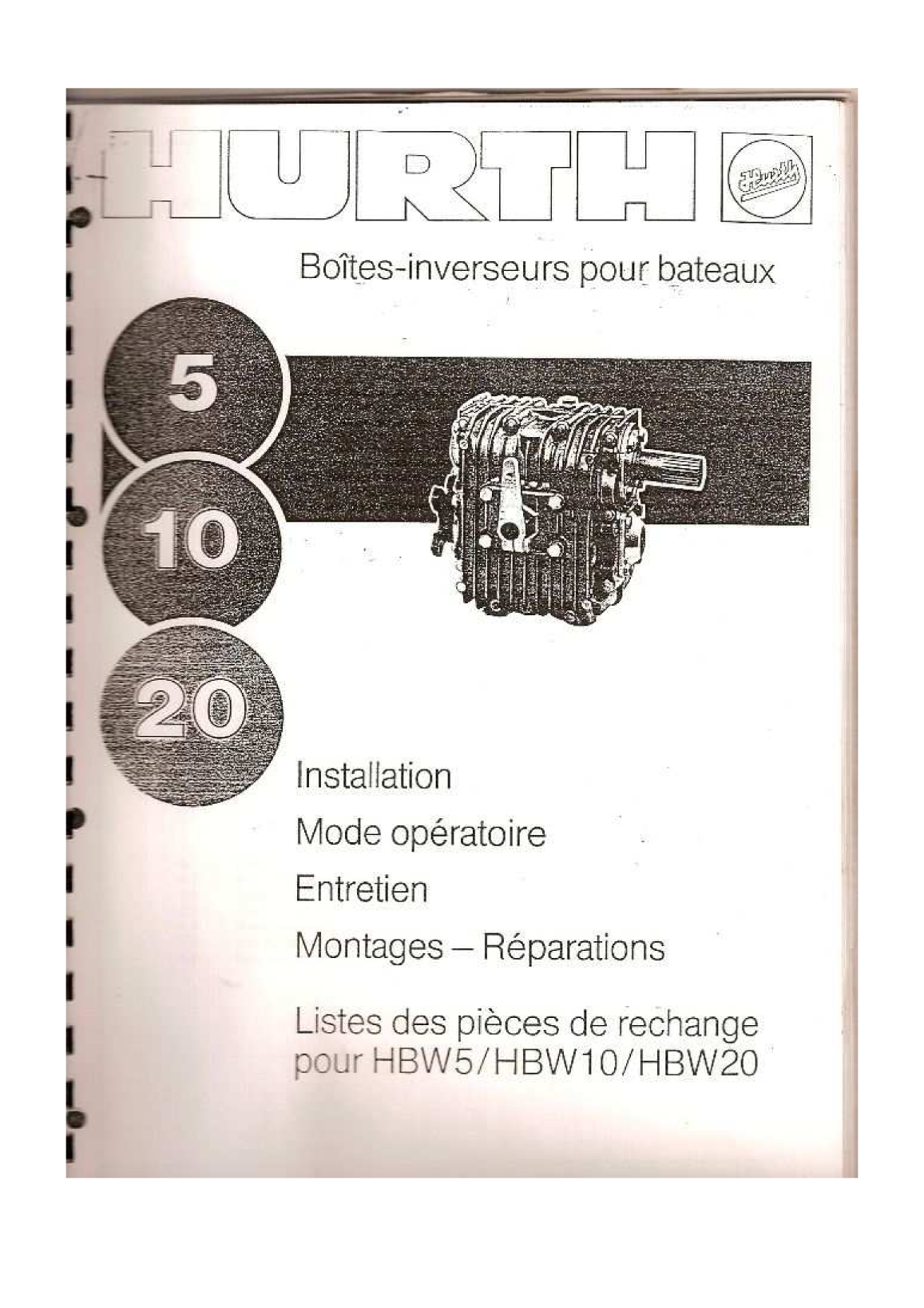 Hurth: Hbw 5 10 20 Inverseur Hbw 5 10 20