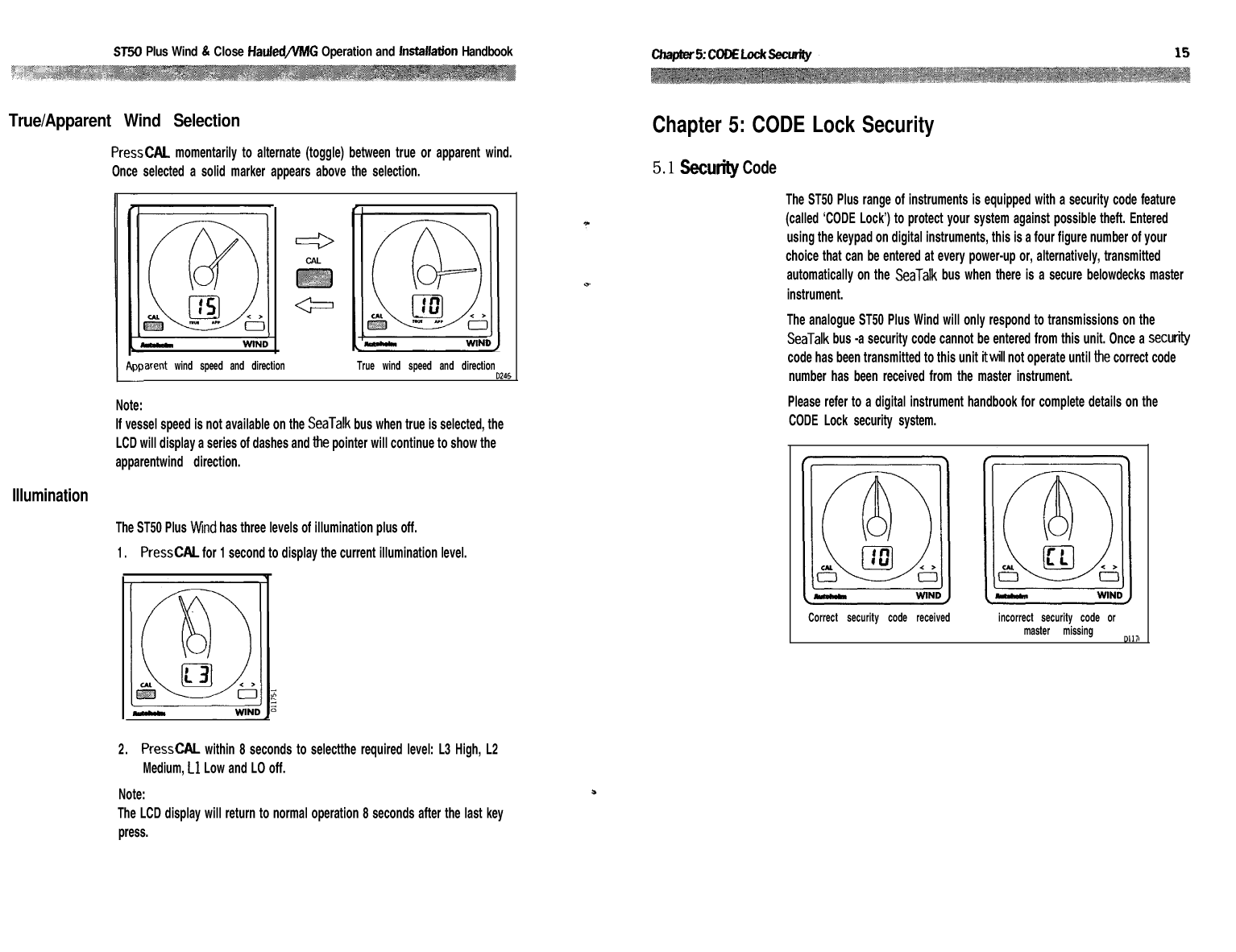 Autohelm Raymarine: St50 Plus Wind Wind Speed St50