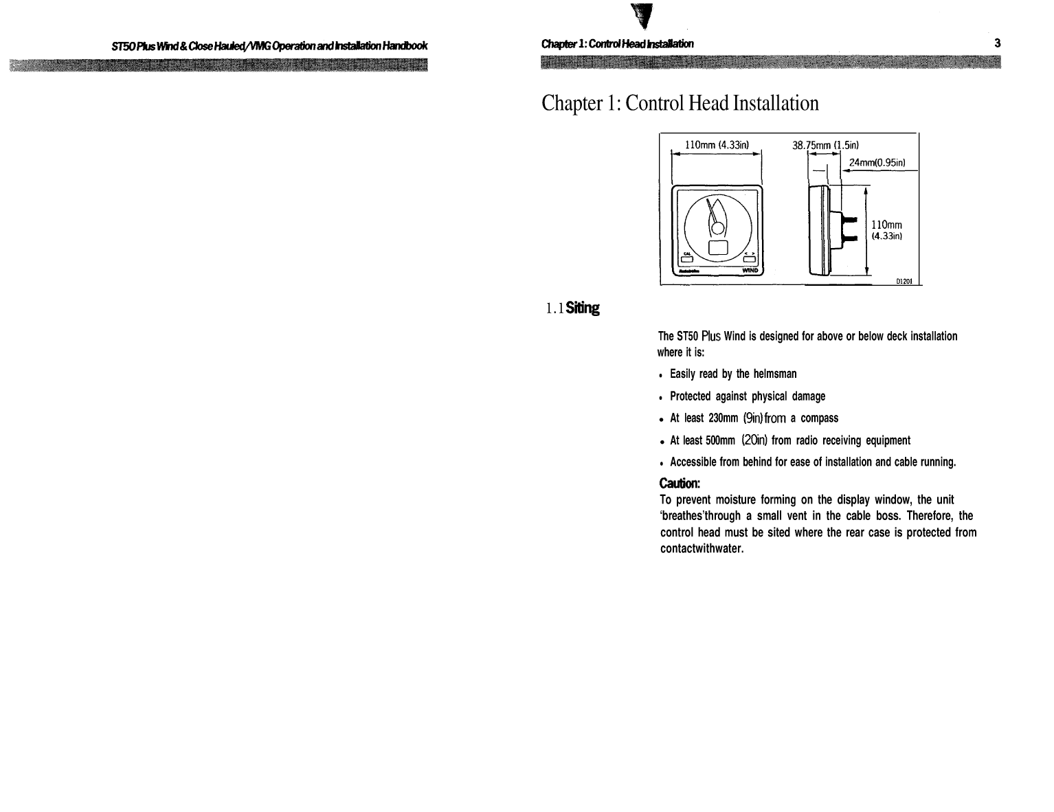Autohelm Raymarine: St50 Plus Wind Wind Speed St50