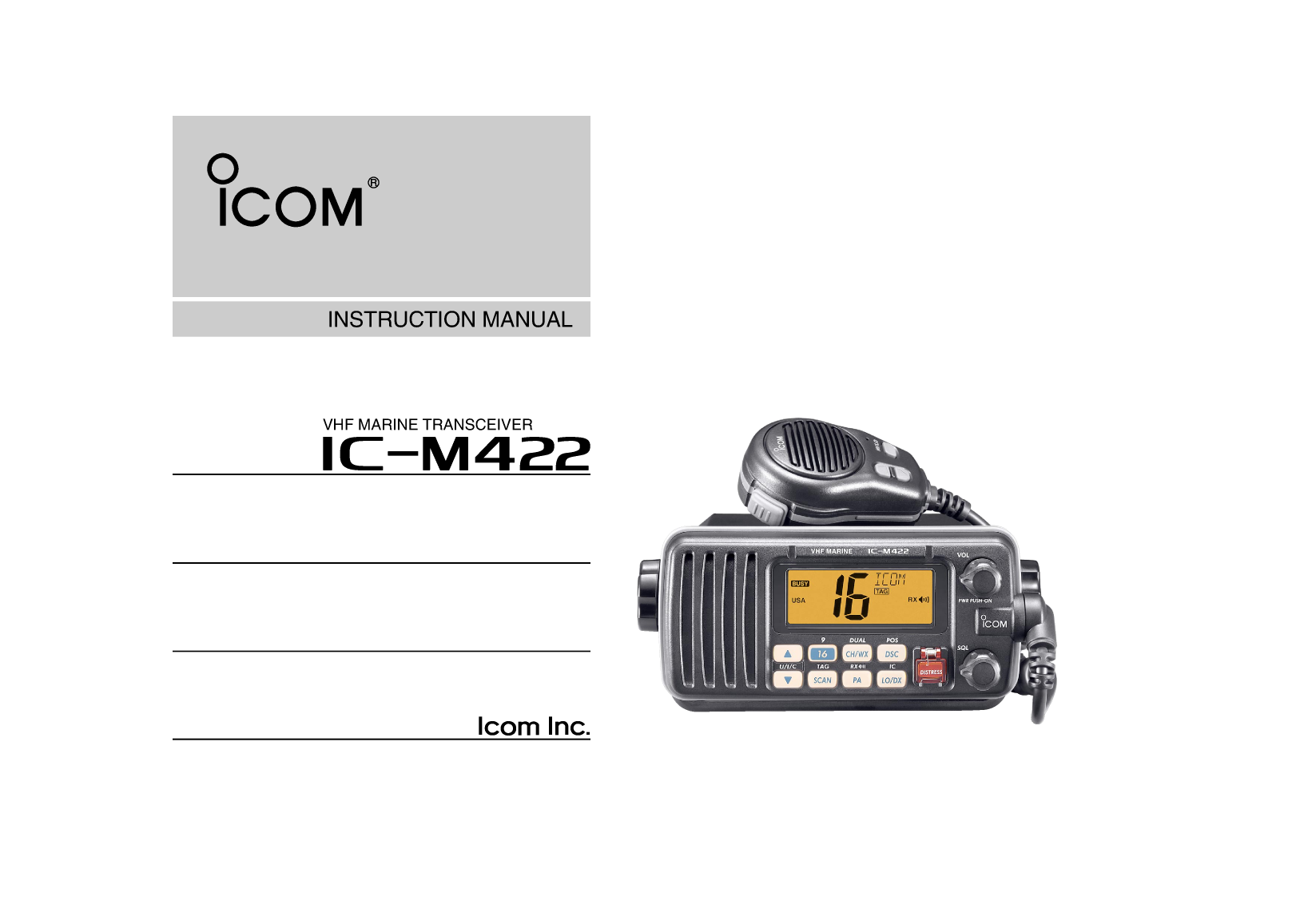 Icom Ic m422 Instruction Manual