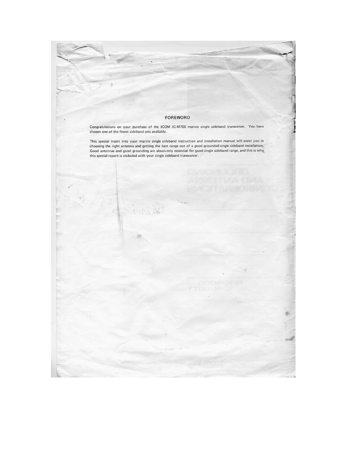 ' Icom Ic m700 Grounding'