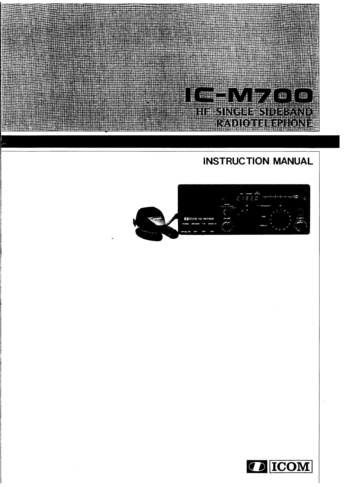 Icom Ic m700 Instruction Manual