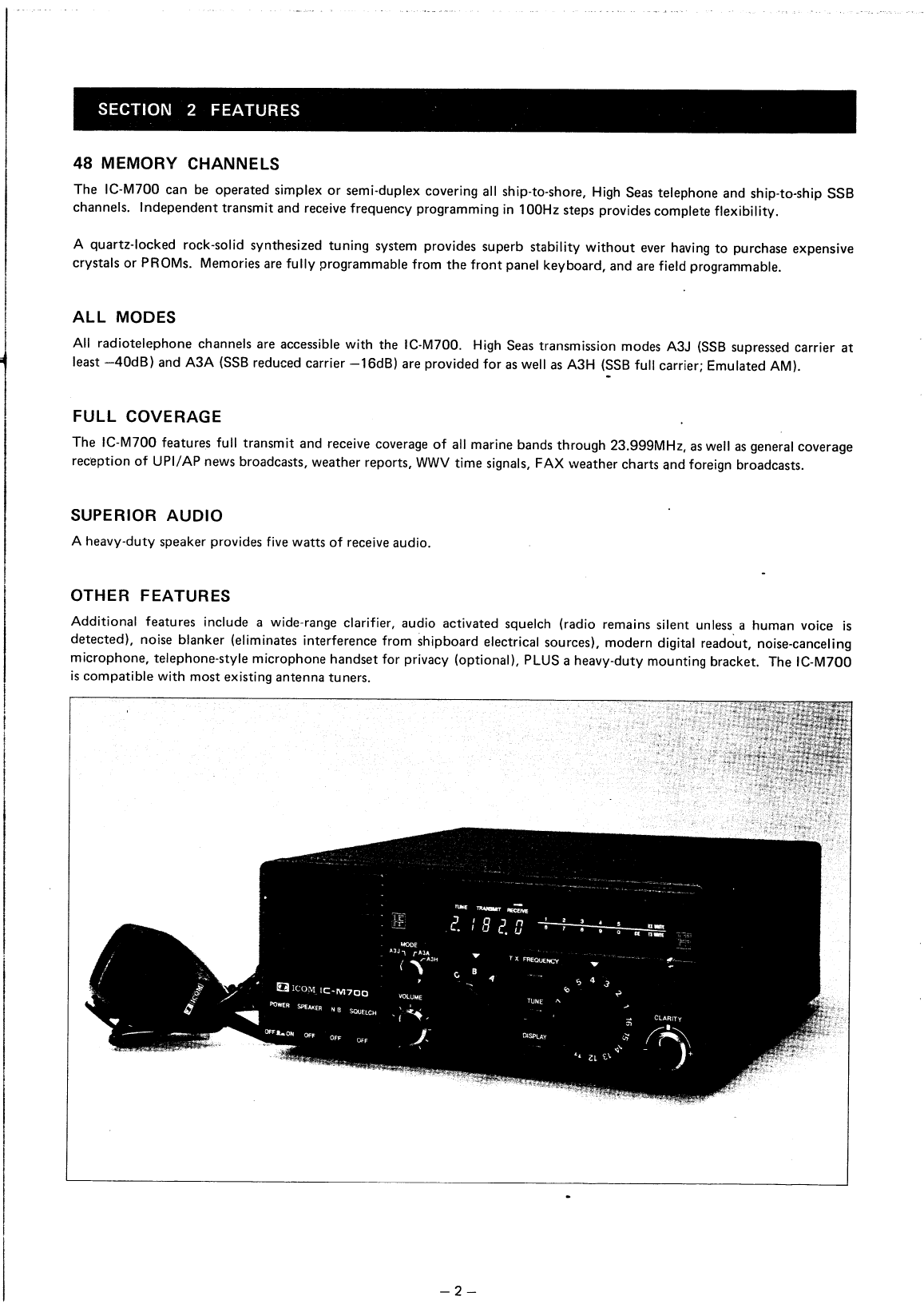 Icom ic m700 Instruction Manual