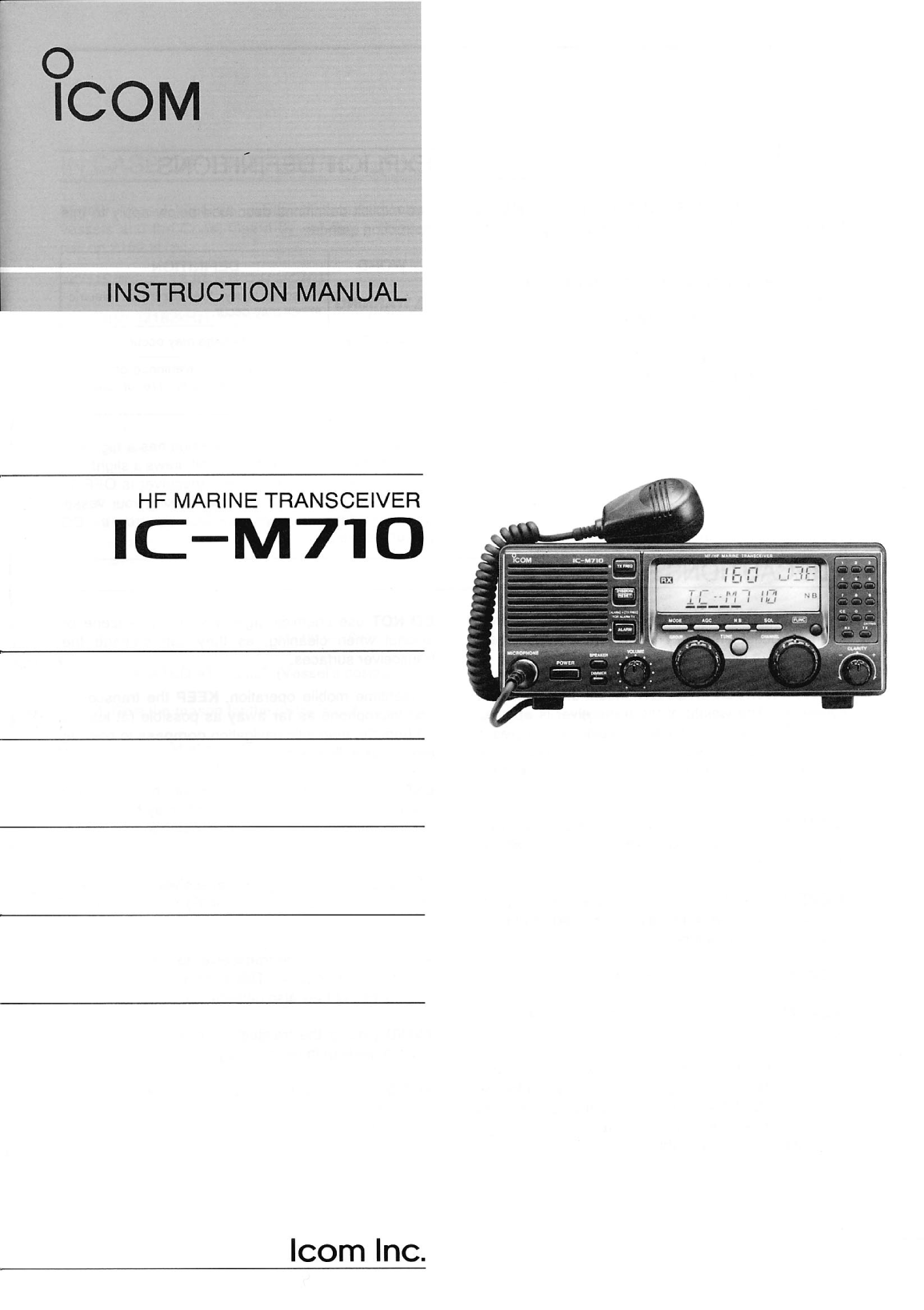 Icom Ic m710 Instruction Manual