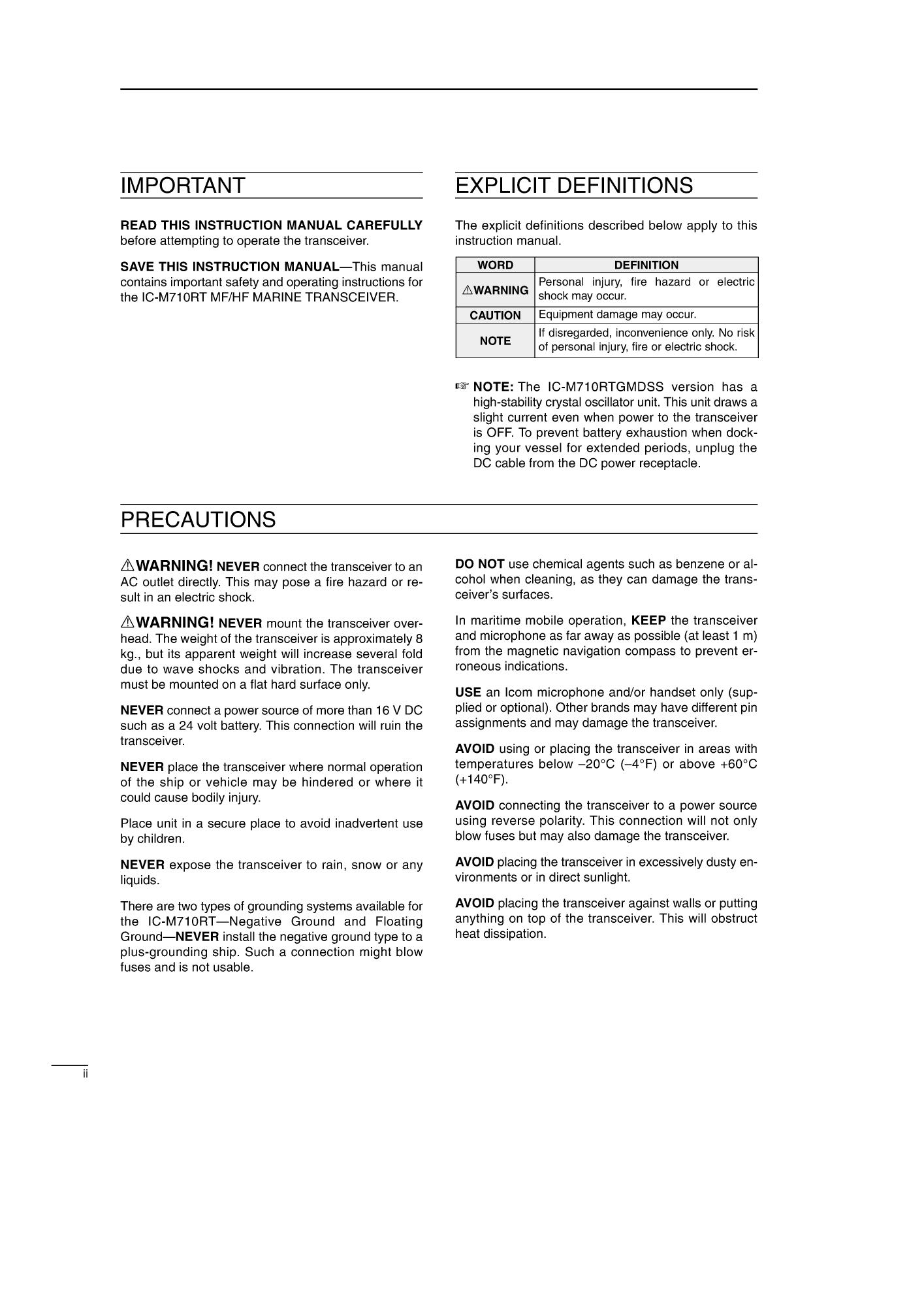 Icom Ic m710rt Instruction Manual