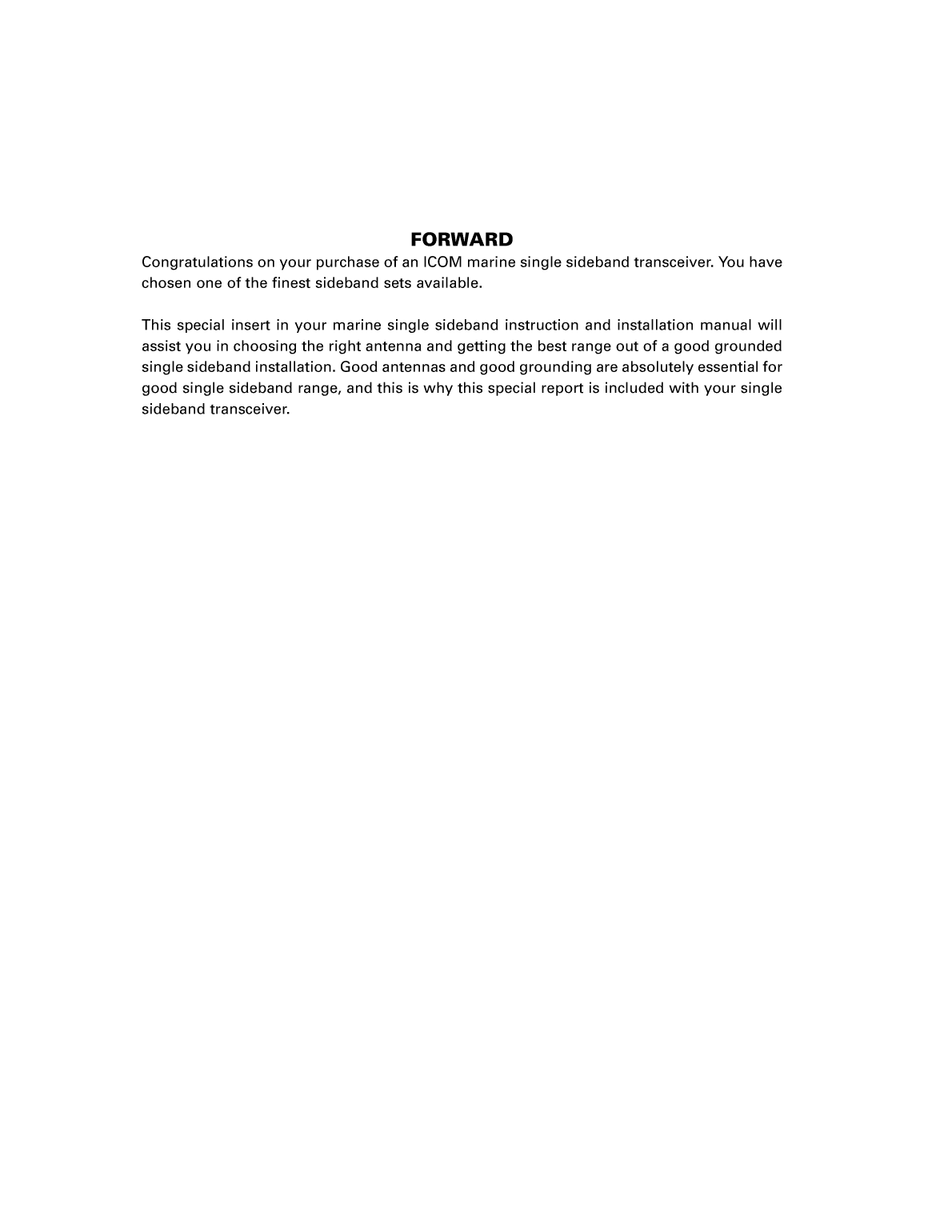 ' Icom Marine Ssb Antenna Grounding'