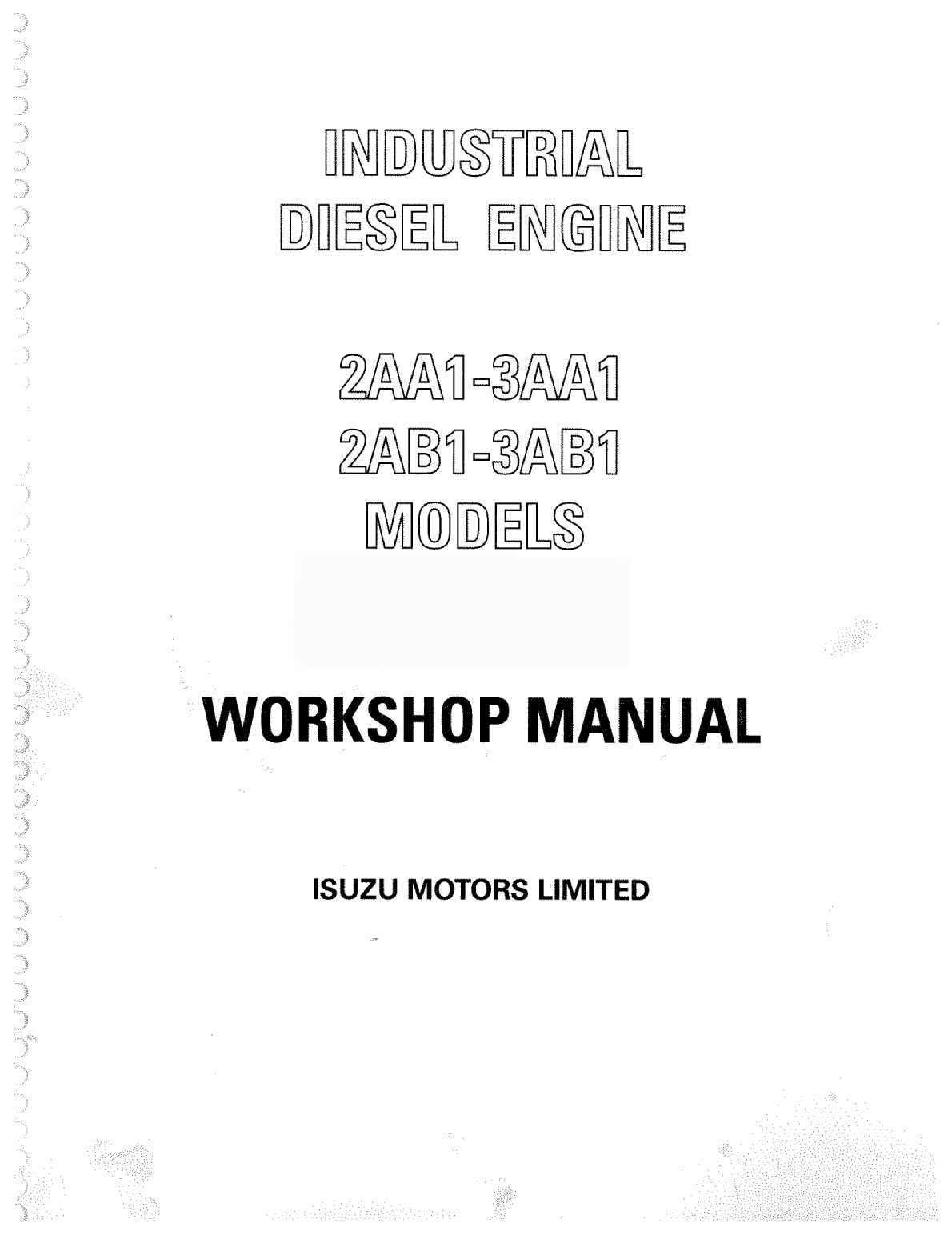 Isuzu 2aa1 To 3ab1 Workshop Manual