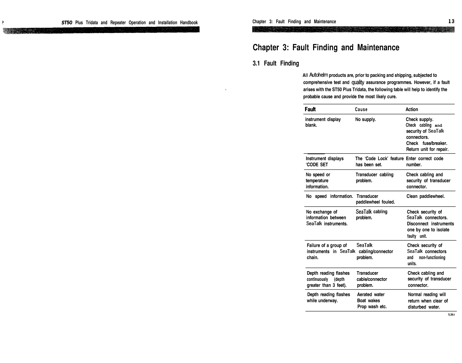 Autohelm Raymarine: St50 plus Tridata Repeater Multi function St50