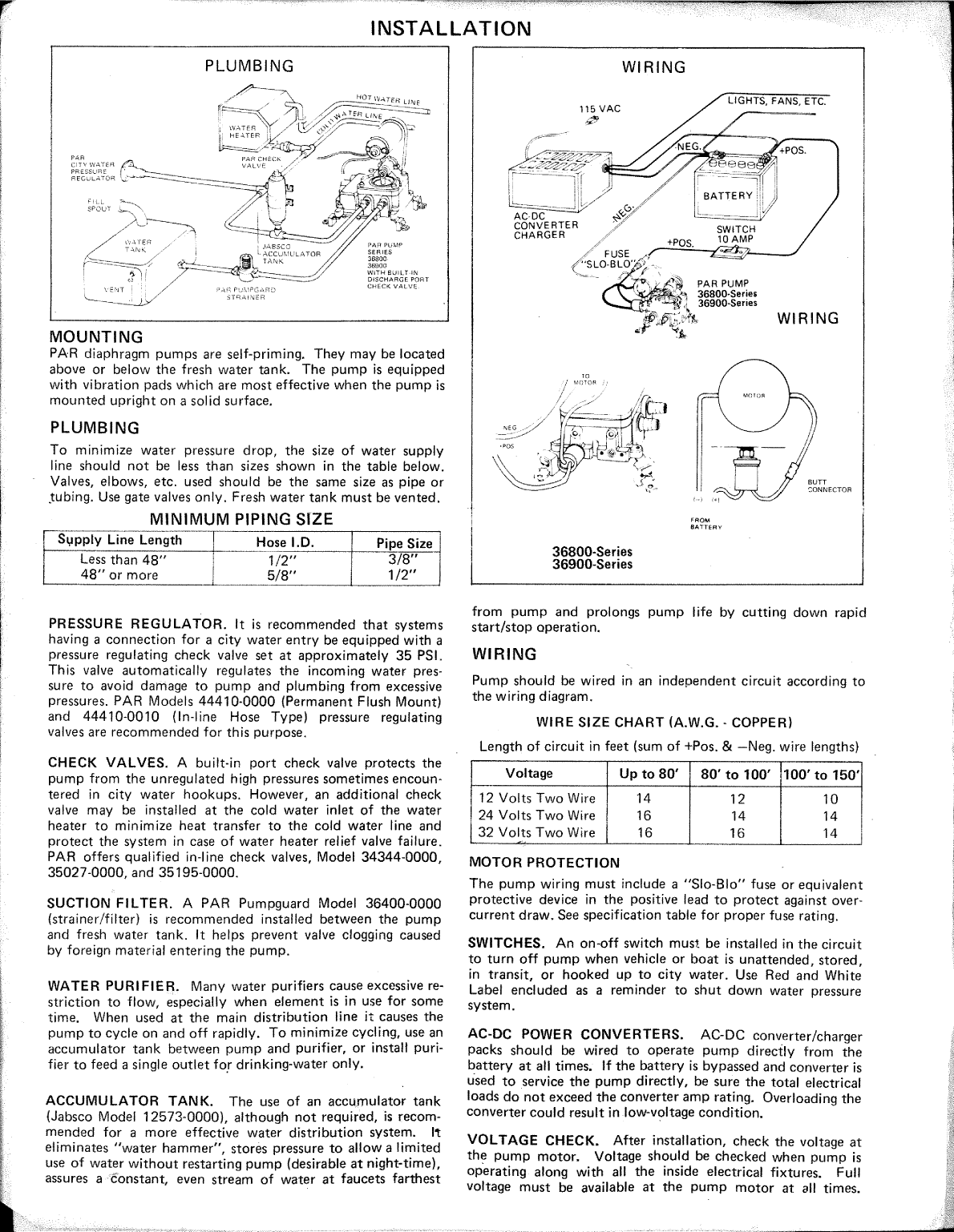 Jabsco Par Pump Model 36800 36900 Series