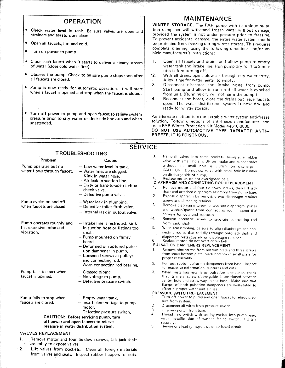 Jabsco Par Pump Model 36800 36900 Series