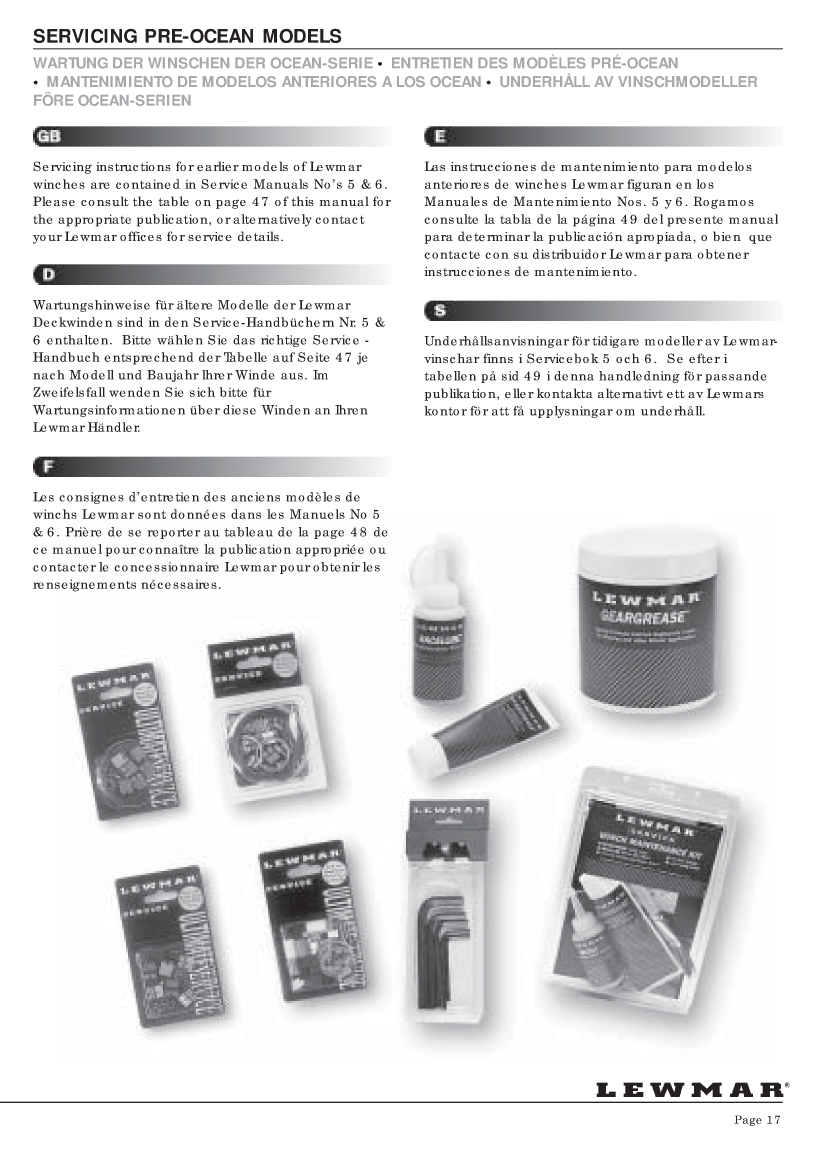 ' Lewmar Winch Service Manual'