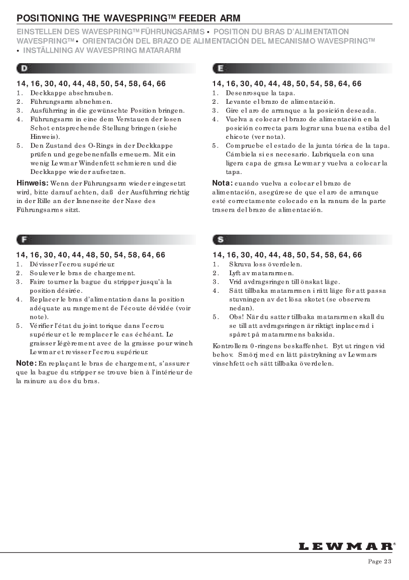 ' Lewmar Winch Service Manual'