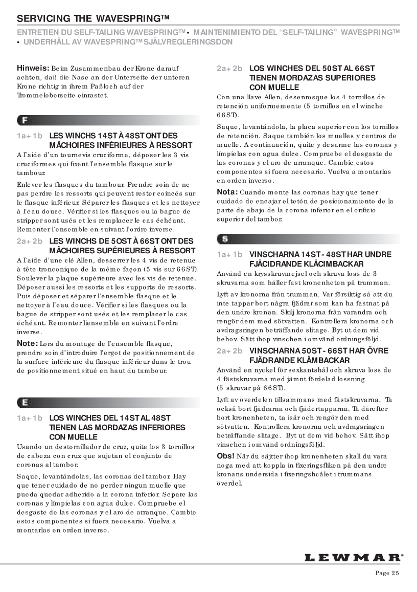 ' Lewmar Winch Service Manual'