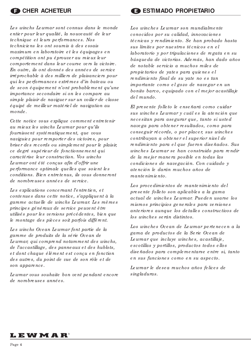 ' Lewmar Winch Service Manual'