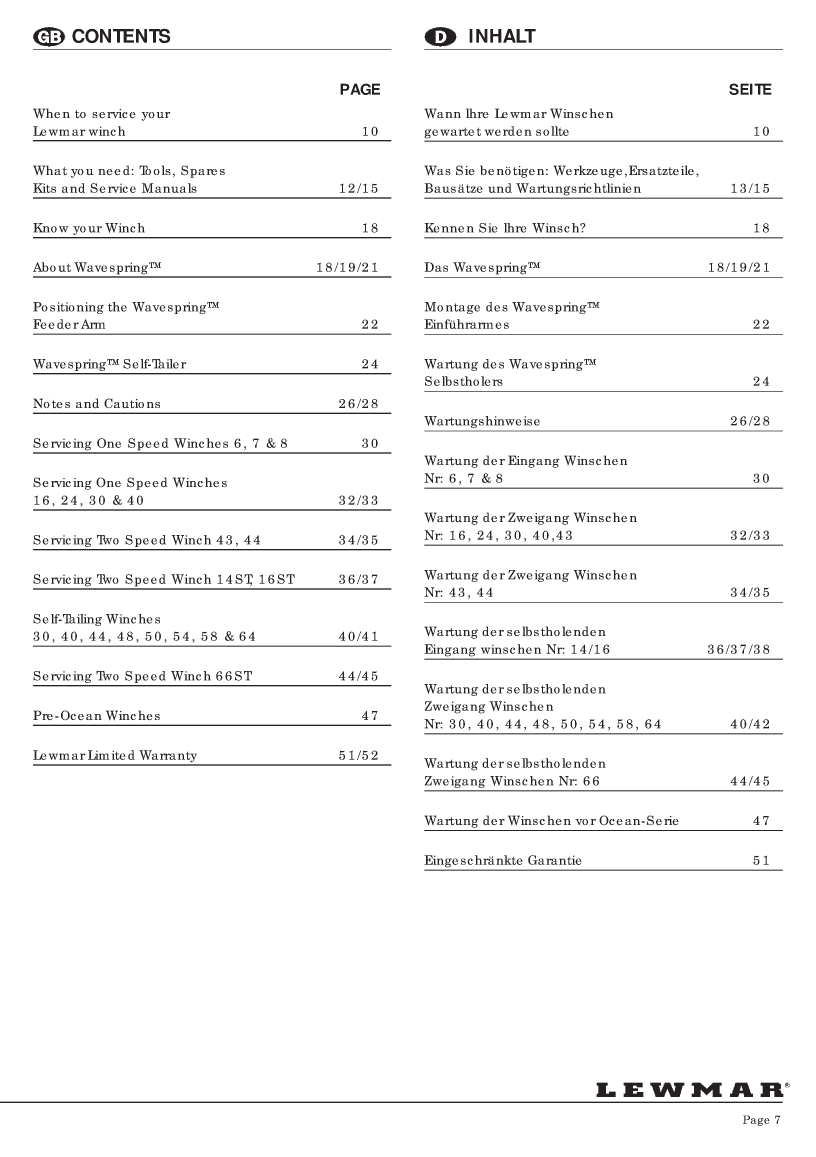 Lewmar Winch Service Manual