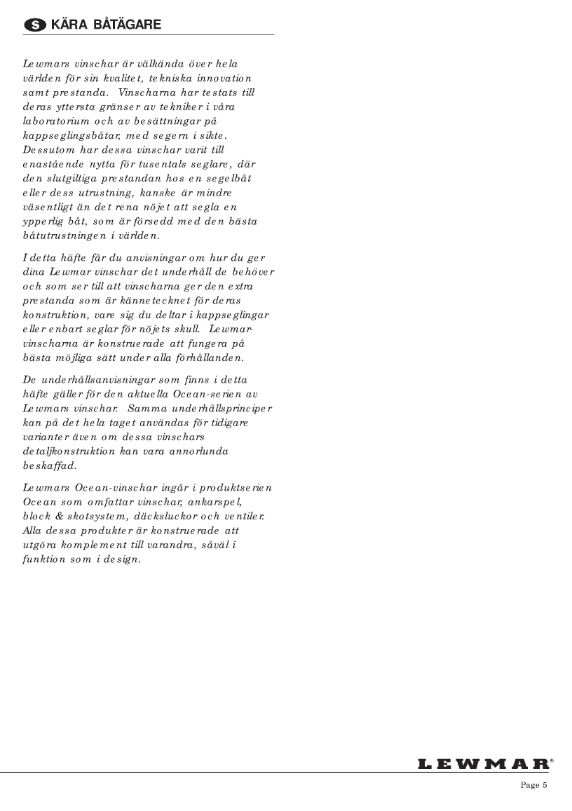 Lewmar Winch Service Manual