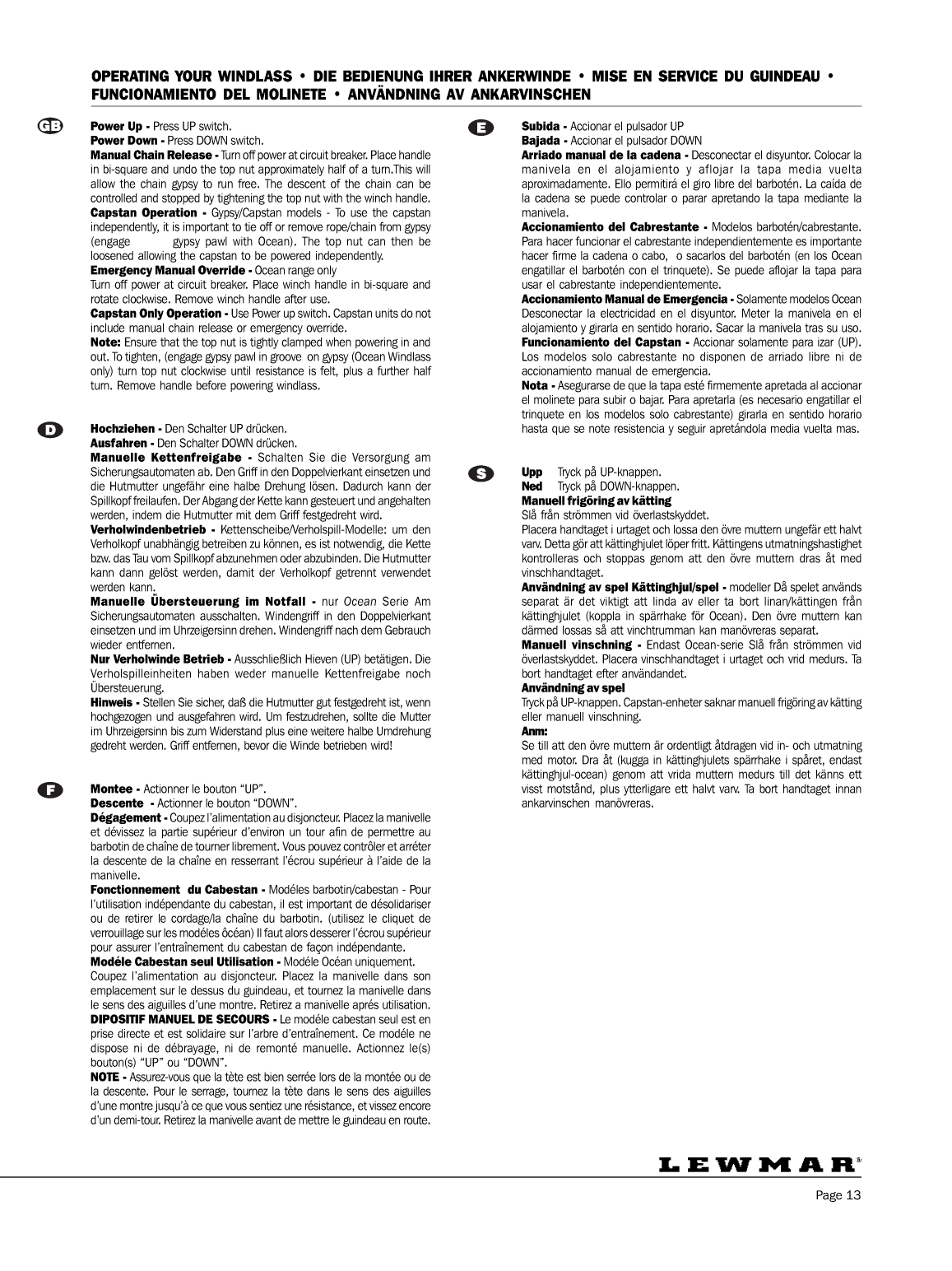 Lewmar: Concept123 Web Lewmar Concept/ Ocean/ Capstan Windlass / Guindeau