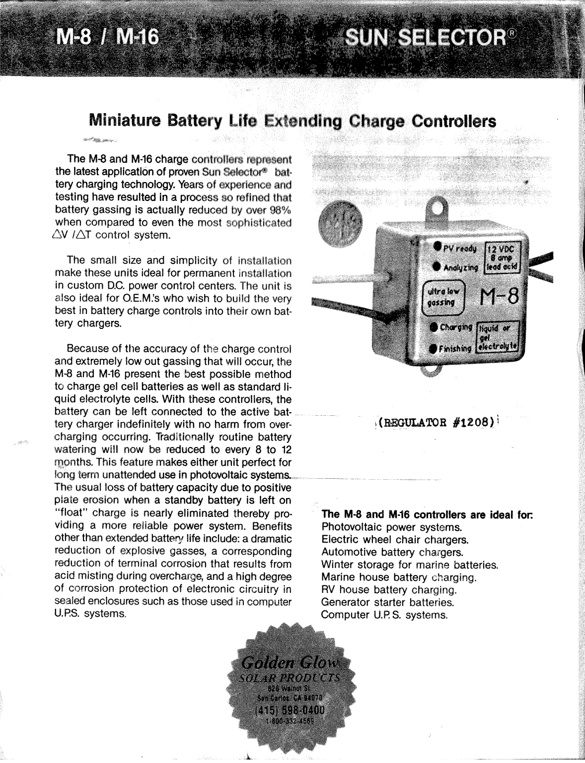 'm8 m16 Solar Charger Brochure'
