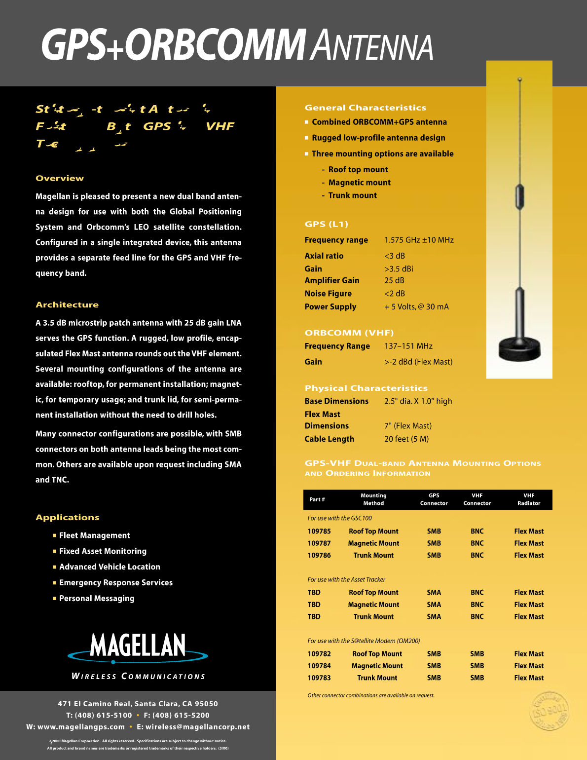 Magellan/gsc100: Antennas Magellan Gsc 100 Orbcomm Antenna