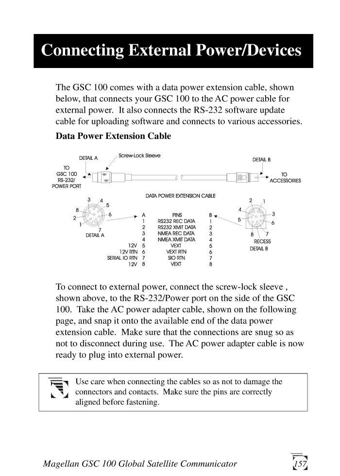 ' Magellan/gsc100: Cablage gsc100refguide Connecting External Power To Magellan Gsc100'