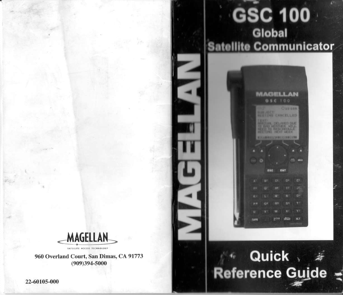 Magellan/gsc100: Gsc100 quick ref guide Magellan Gsc 100 Quick Reference Guide