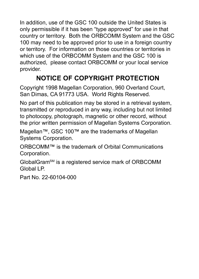 Magellan/gsc100: Gsc100refguide Magellan Gsc 100 User Manual