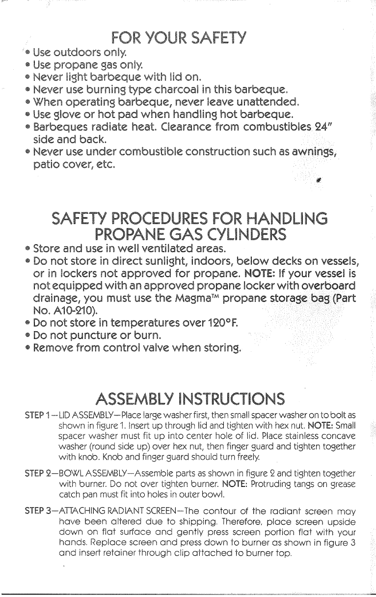 ' Magma Marine Kettle Grill Owners Manual'