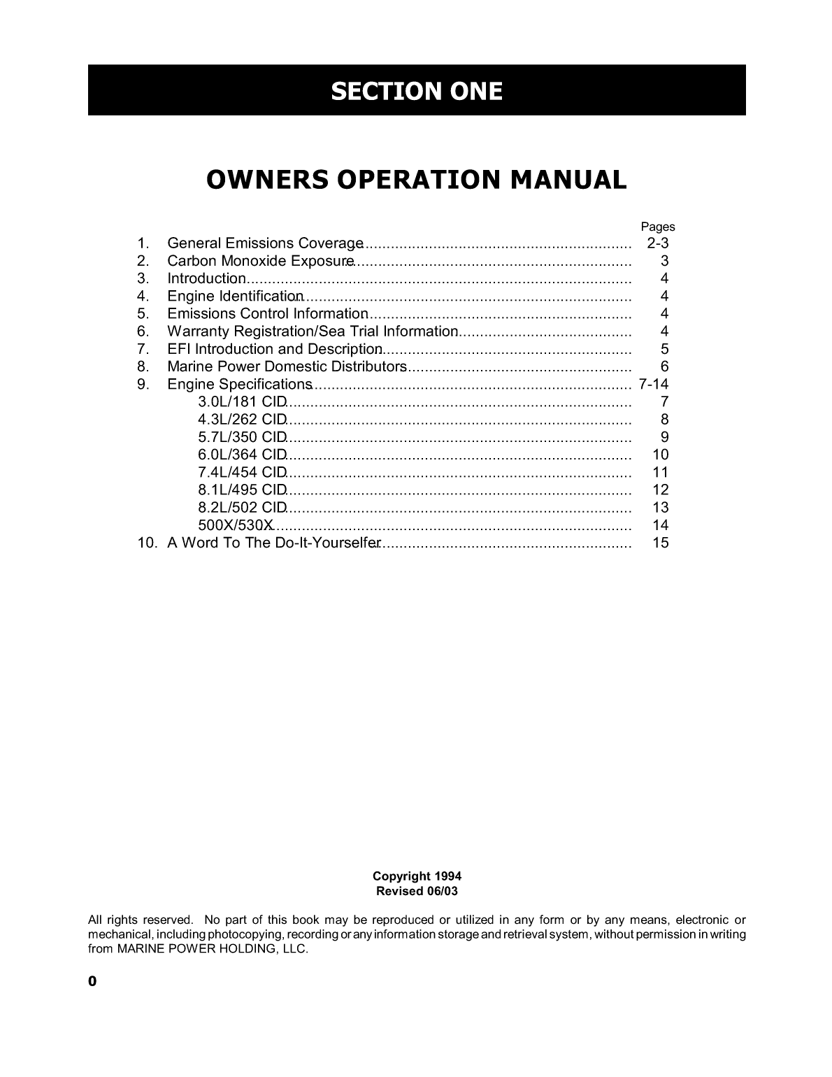 Maine Power Owners Manual