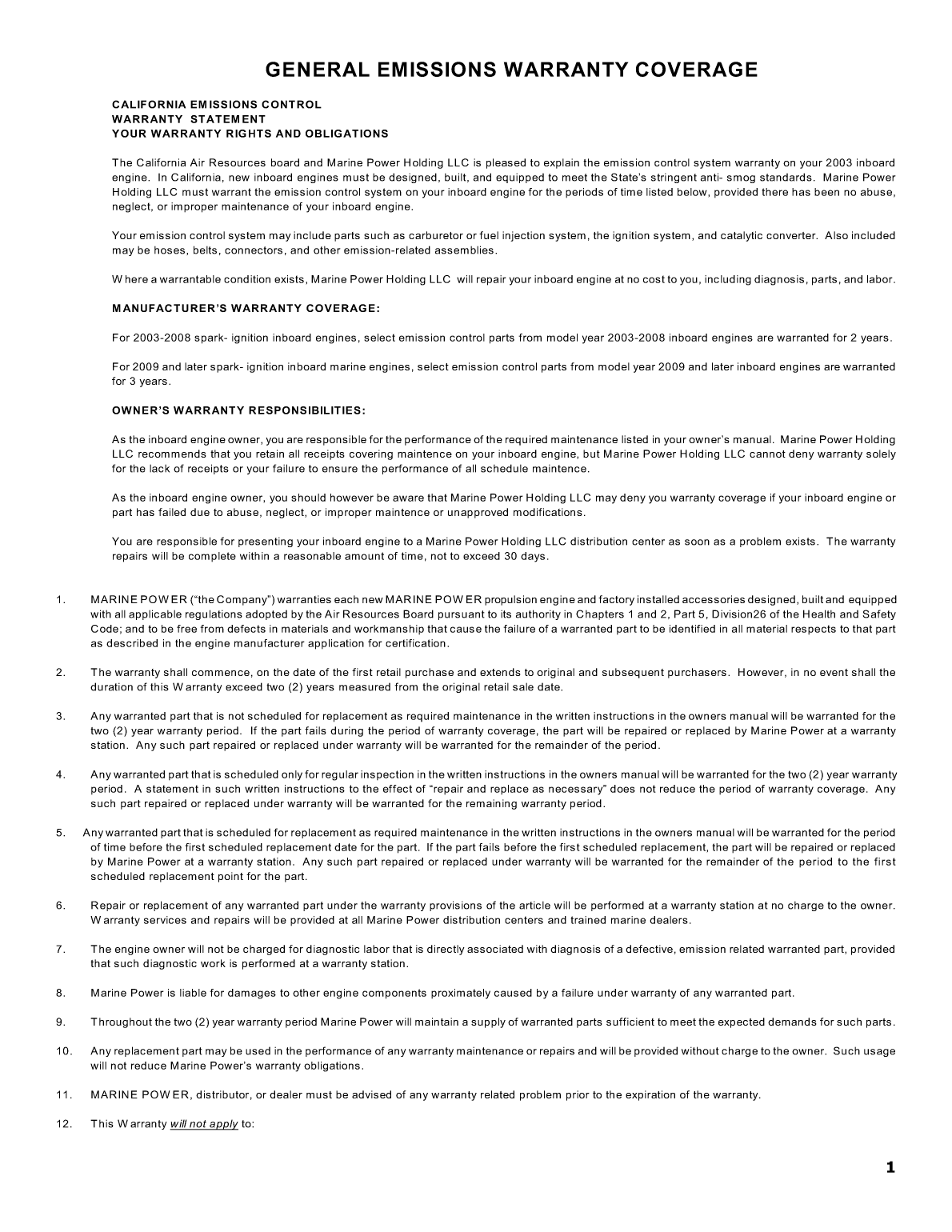 Maine Power Owners Manual