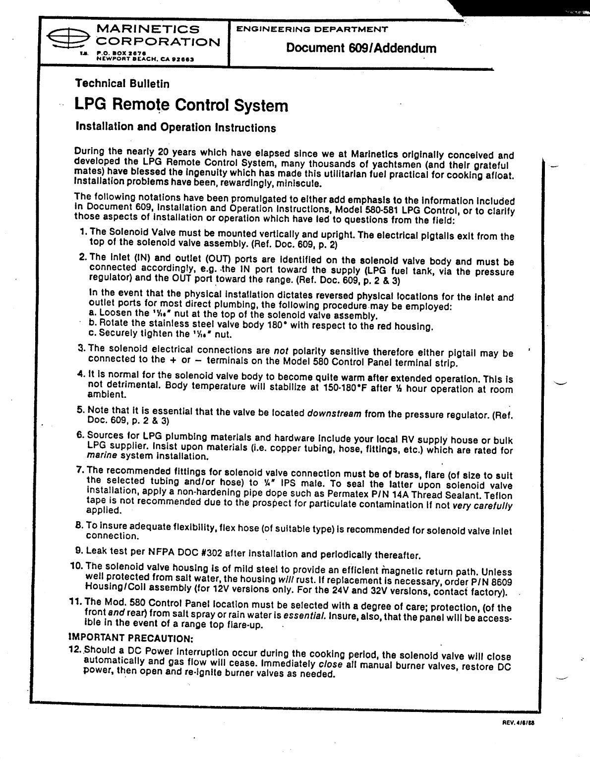 ' Marinetics Lpg Solenoid'