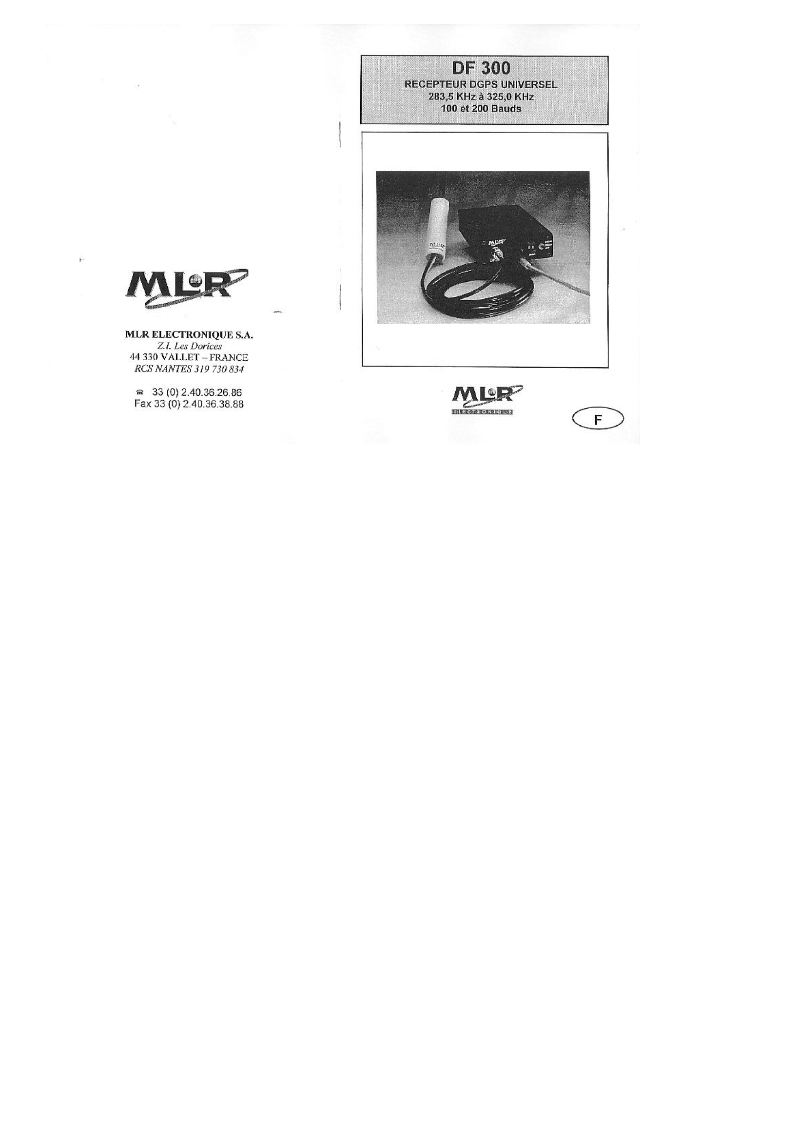 Mlr: Df300 Mlr Df300 Gps Differential Unit