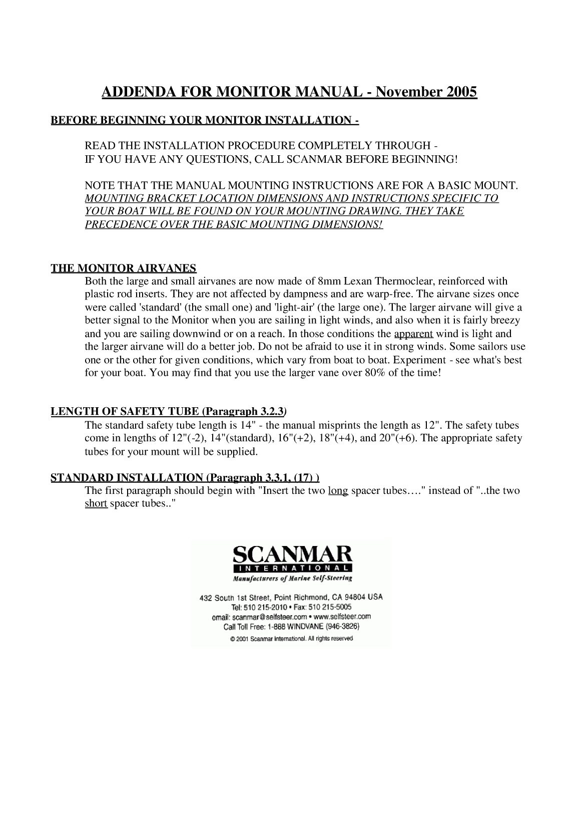 Monitor Windvane Manual