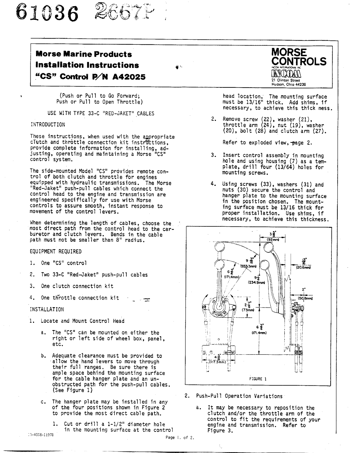 Morse Engine Control