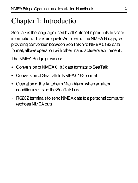 ' Autohelm Raymarine: Z290 Nmea Bridge Z290 Bridge Between Sea Talk And Nmea Buses'