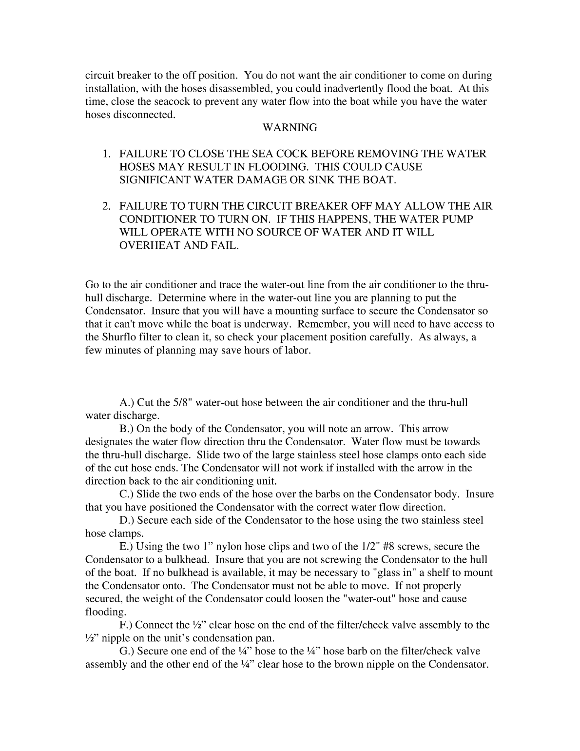 Mermaid Manufacturing Condensator Manual 2009