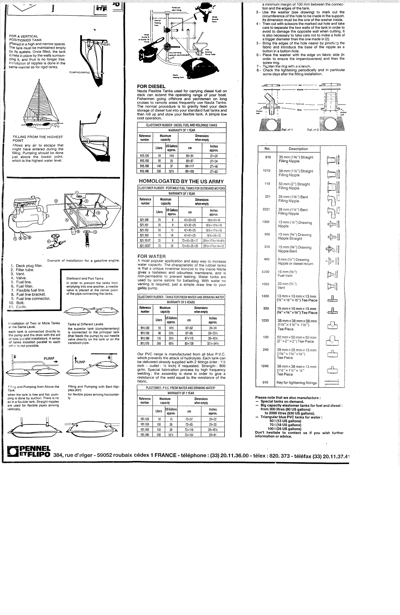 Nauta Fuel Bladder Instrutions
